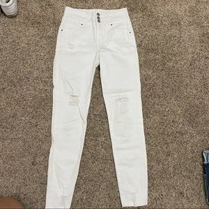 white distressed jeans